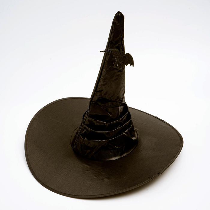 Карнавальная шляпа «Чёрная» драпированная с летучей мышью - фото 1 - id-p217346879