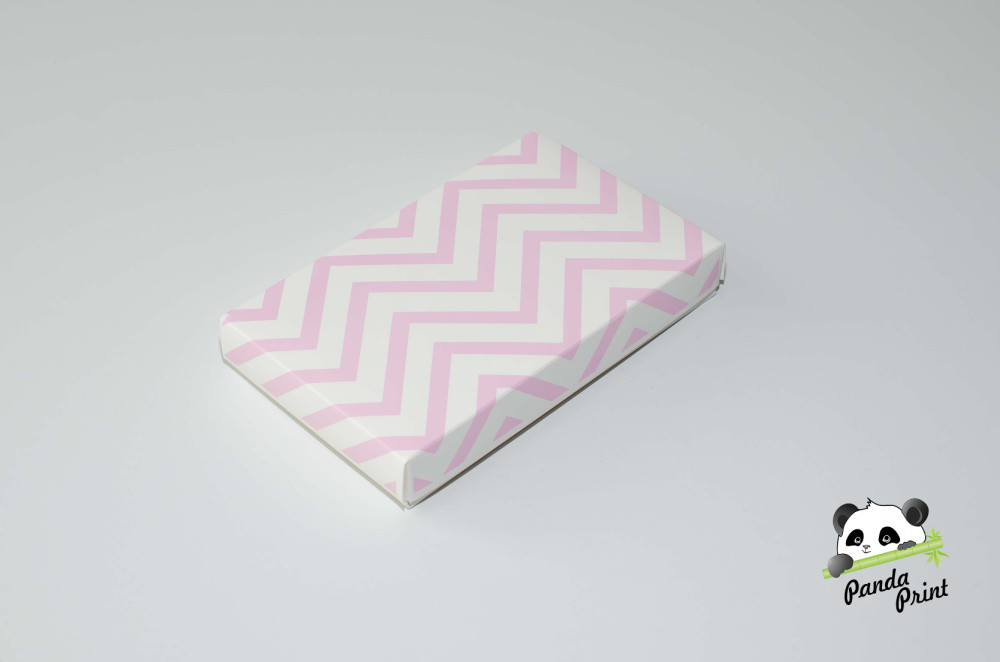 Коробка 120х200х30 Зигзаг розовый на белом (белое дно) - фото 1 - id-p215032693