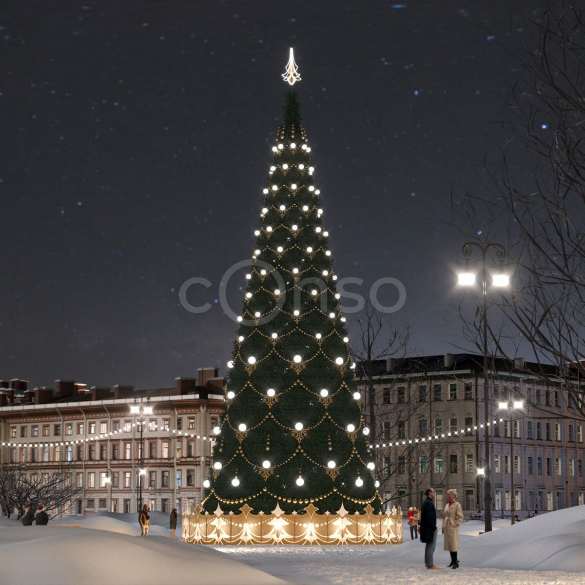 Новогодняя ёлка «Гелиос» с двумя режимами подсветки - фото 2 - id-p217347126
