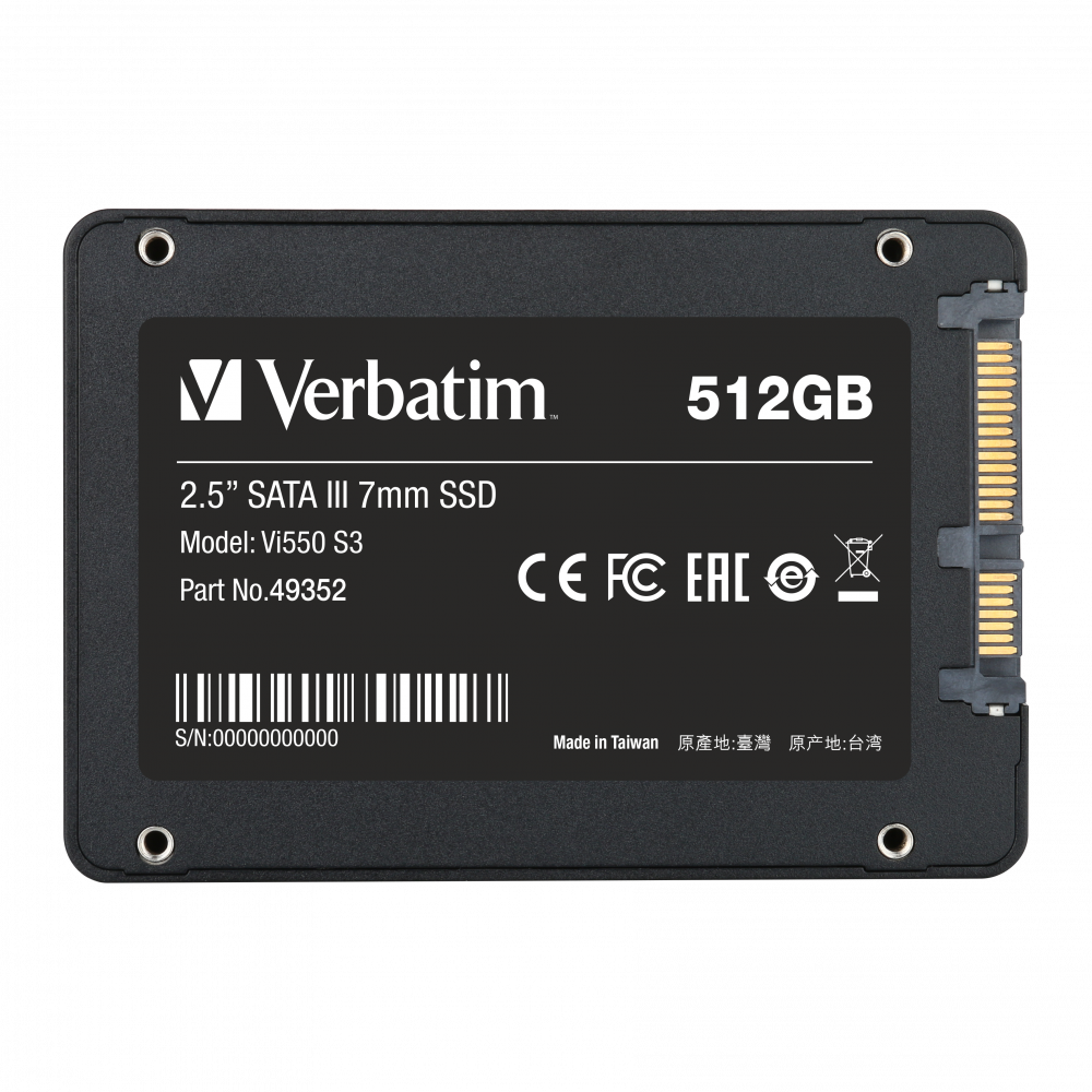 SSD 512GB Verbatim Vi550 S3 <2.5", SATAIII, 560/535 MB/s - фото 2 - id-p216913552