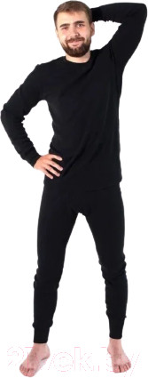 Термобельё "Сибирский следопыт" Fleece флисовое (комплект кофта и штаны, цвет черный) - фото 2 - id-p217349319
