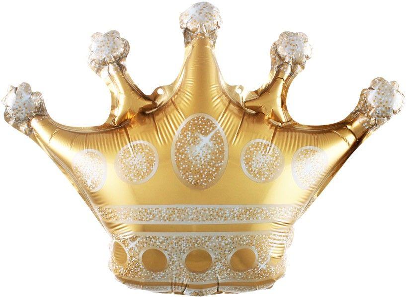 Шар фольгированный (34"/86 см) Фигура, Корона, золото (арт.15450) - фото 1 - id-p217349594