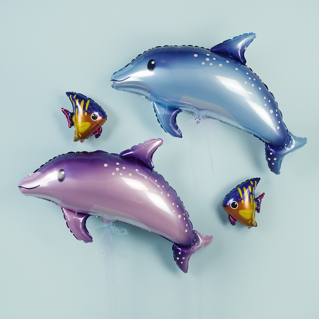 Шар фольгированный (37"/94 см) Фигура, Дельфин, синий (арт.901883А) - фото 2 - id-p217364969