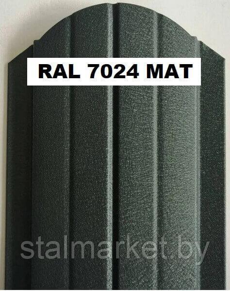 Металлический штакетник для забора 110 мм двусторонний RAL 7024 матовый