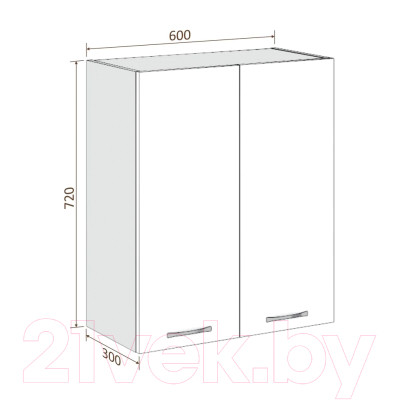 Шкаф навесной для кухни Кортекс-мебель Корнелия Лира ВШ60 - фото 2 - id-p217378240