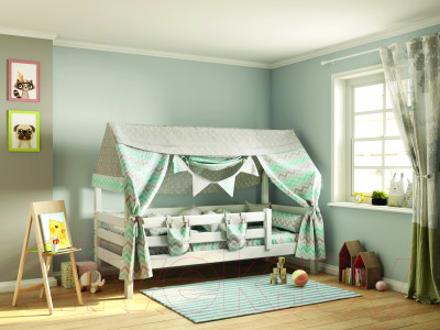 Стилизованная кровать детская Мебельград Соня с надстройкой - фото 2 - id-p217361087