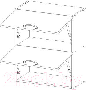 Шкаф навесной для кухни Anrex Alesia 2DG/80-F1 - фото 2 - id-p217354774