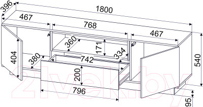 Тумба Интерлиния Quartz QZ-Т180 - фото 4 - id-p217380796