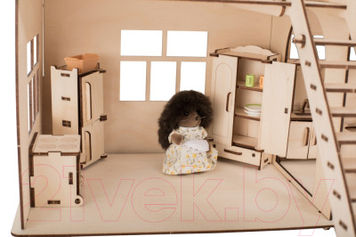 Кукольный домик ХэппиДом Коттедж с пристройкой и мебелью / HK-D004 - фото 2 - id-p217415341