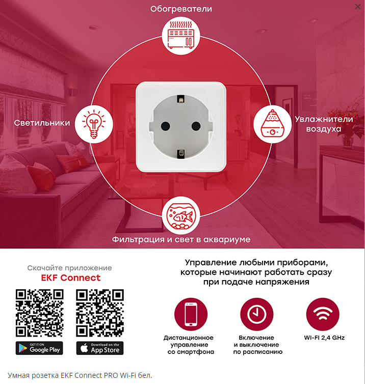 Умная розетка EKF Сonnect PRO Wi-Fi - фото 3 - id-p217458061