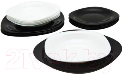 Набор тарелок Luminarc Carine Black/White N1479 - фото 1 - id-p217449359