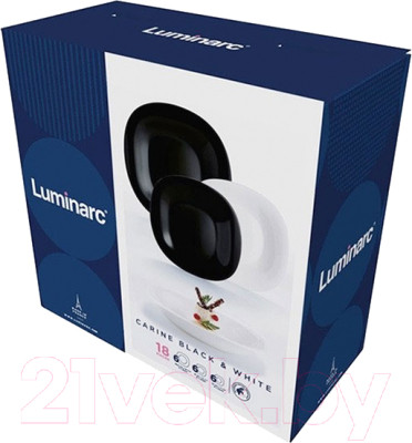 Набор тарелок Luminarc Carine Black/White N1479 - фото 4 - id-p217449359