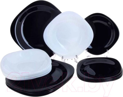 Набор тарелок Luminarc Carine Black/White N1479 - фото 5 - id-p217449359