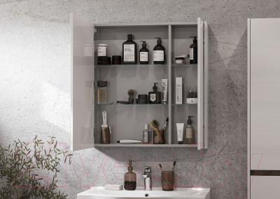 Шкаф с зеркалом для ванной Акватон Нортон 80 - фото 4 - id-p217461442