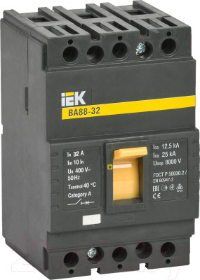 Выключатель автоматический IEK ВА 88-32 3п 32А 25кА С / SVA10-3-0032 - фото 1 - id-p217432598