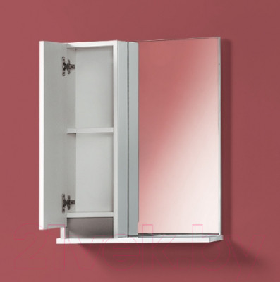 Шкаф с зеркалом для ванной Акваль Афина 55 / АФИНА.04.55.00.L - фото 2 - id-p217420080