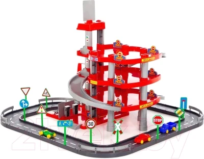 Паркинг игрушечный Полесье 4-уровневый с дорогой и автомобилями / 44723 - фото 2 - id-p217418123