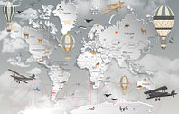 Фотообои листовые Citydecor Карта мира на русском 7