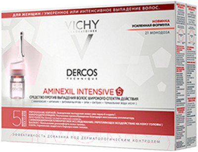 Ампулы для волос Vichy Dercos Aminexil Intensive 5 против выпадения для женщин - фото 1 - id-p217440713