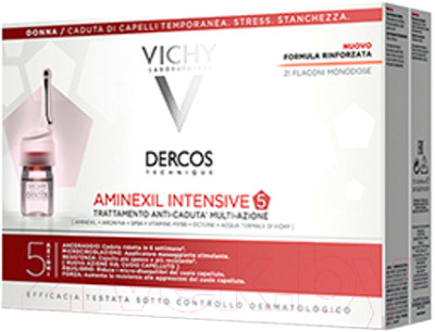 Ампулы для волос Vichy Dercos Aminexil Intensive 5 против выпадения для женщин - фото 2 - id-p217440713