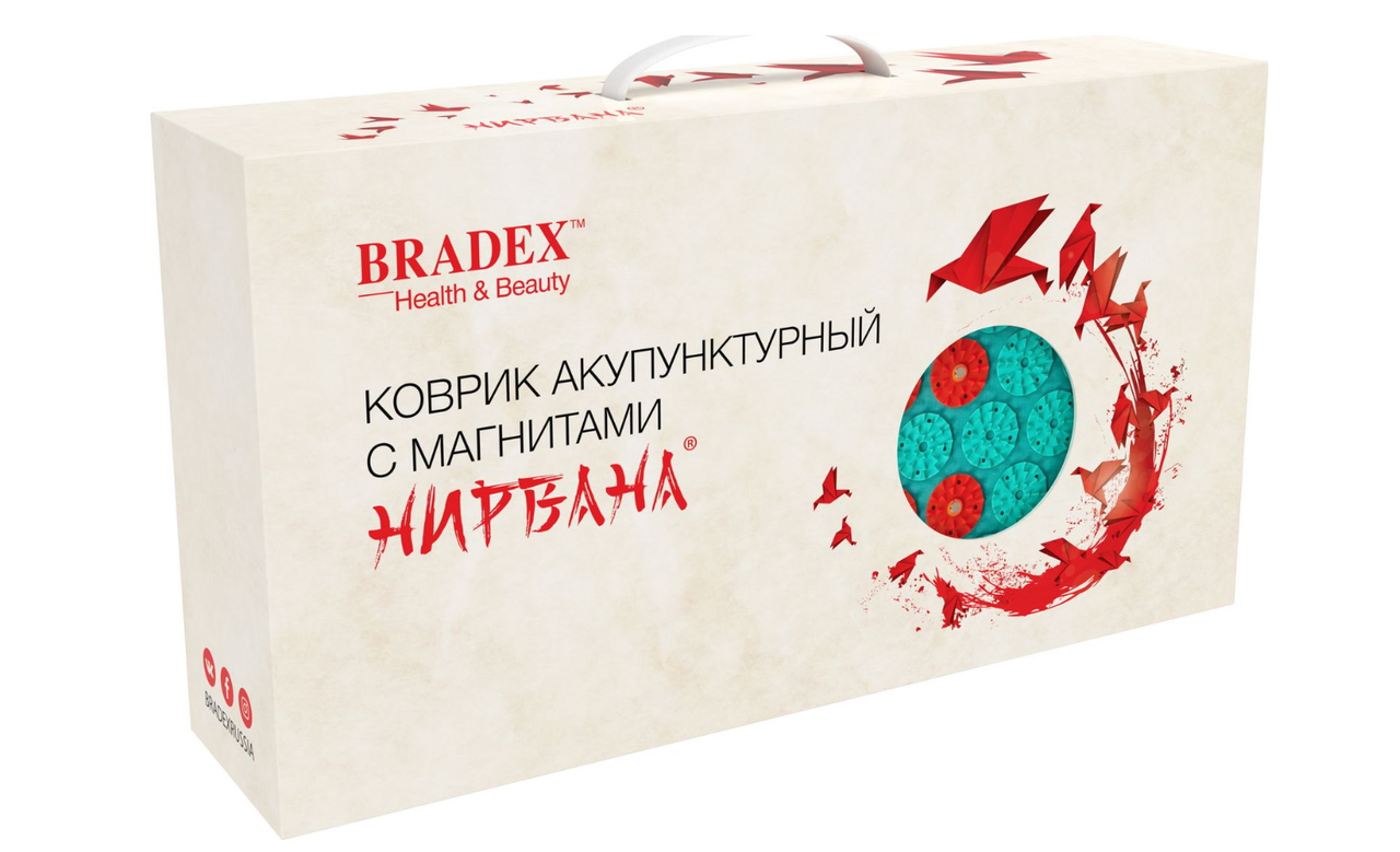 Коврик акупунктурный с магнитами НИРВАНА, BRADEX, массажер медицинский, бирюзовый - фото 6 - id-p217472617