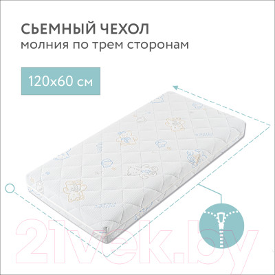 Матрас в кроватку Plitex EcoLife ЭКФ-01 (ЭКФ-119-01) - фото 4 - id-p217503232