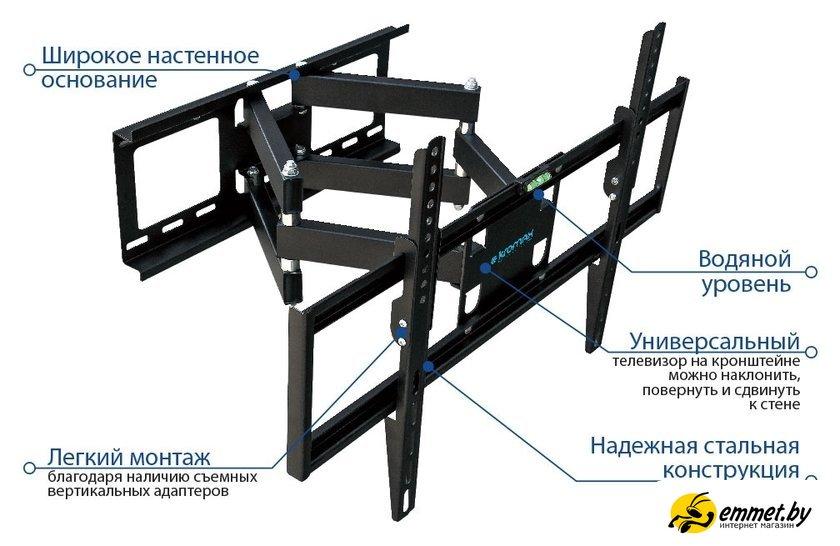 Кронштейн Kromax Optima-409 (черный) - фото 2 - id-p217509781