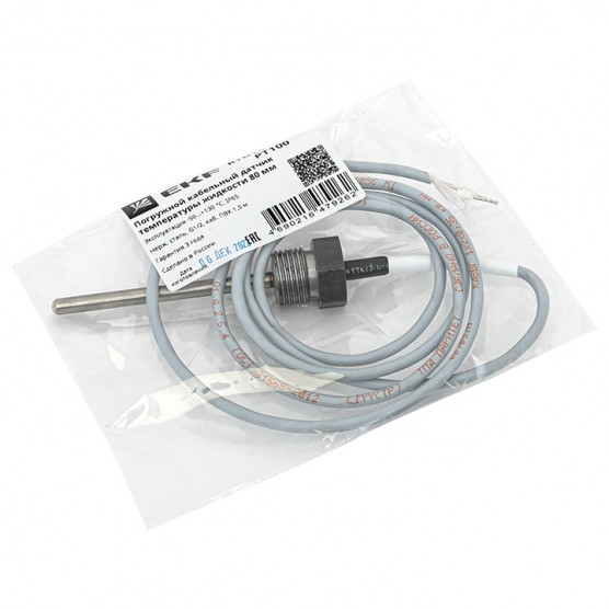 Погружной кабельный датчик температуры жидкости 80 мм EKF RTD10-SCR80-PT100 - фото 2 - id-p217510034