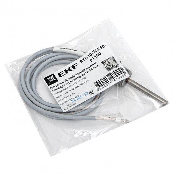 Погружной кабельный датчик температуры жидкости 50 мм EKF RTD10-SCR50-PT100 - фото 2 - id-p217510044