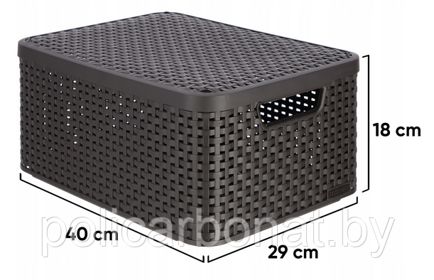 Корзинка c крышкой STYLE BOX M V2+LID DBR 210,тёмно-коричневый. - фото 9 - id-p107895934