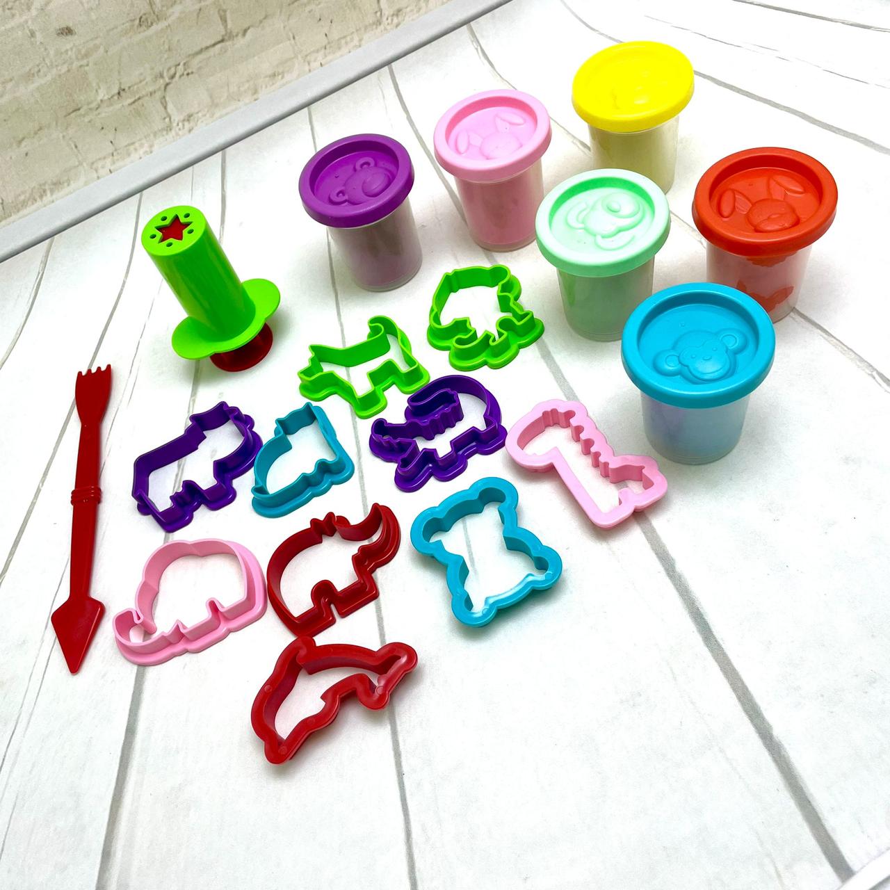 Набор для лепки Genio Kids Тесто-пластилин. Животный мир 6 цветов, 10 формочек - фото 6 - id-p217513876