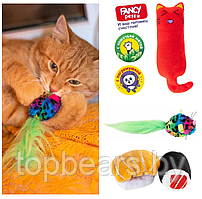 Набор игрушек для животных Счастливый кот 4 в 1 (с погремушкой и кошачьей мятой). SET3
