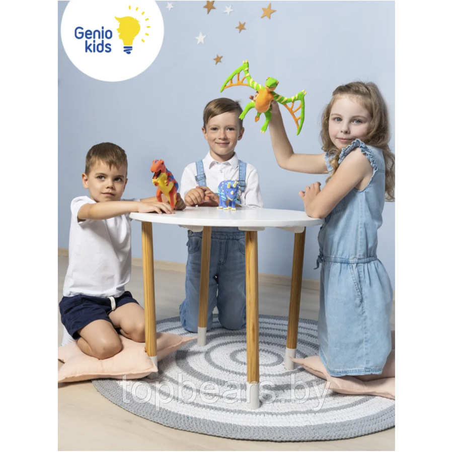 Набор для лепки из легкого пластилина Genio Kids "Птеродактиль" Конструктор деревянный + воздушный пластилин - фото 7 - id-p217515546