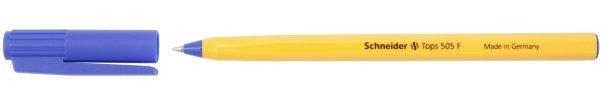 Ручка шариковая одноразовая Schneider Tops 505 F корпус желтый, стержень синий - фото 1 - id-p217524572
