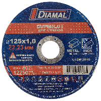 Круг отрезной "DIAMAL", 125х1.0х22.23 мм арт. DM12510S SUPERCUT (металл+ нерж. сталь)
