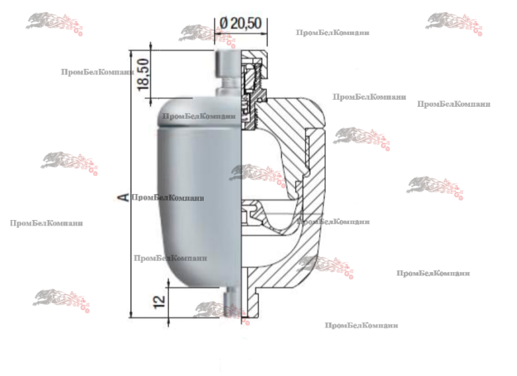 Пневмогидроаккумулятор SAIP L.2.0.35.8.0.S.A 50 BAR
