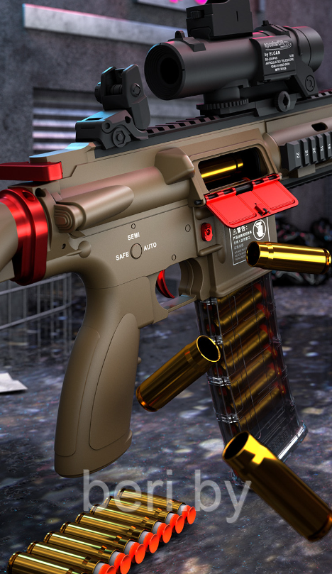 DR007A-1 Пневматический игрушечный автомат-винтовка М416 с оптическим прицелом - фото 4 - id-p217346335