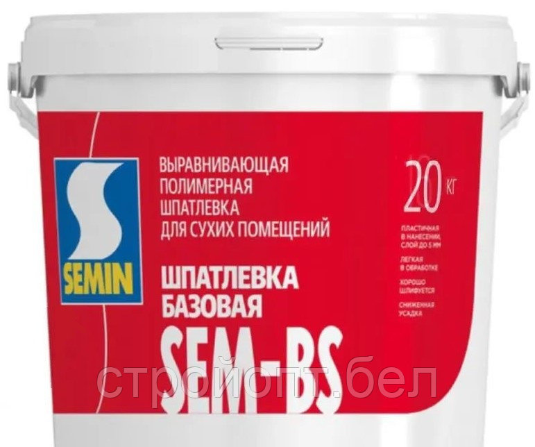 Выравнивающая полимерная шпатлеёвка Semin SEM-BS, 20 кг - фото 1 - id-p217527349