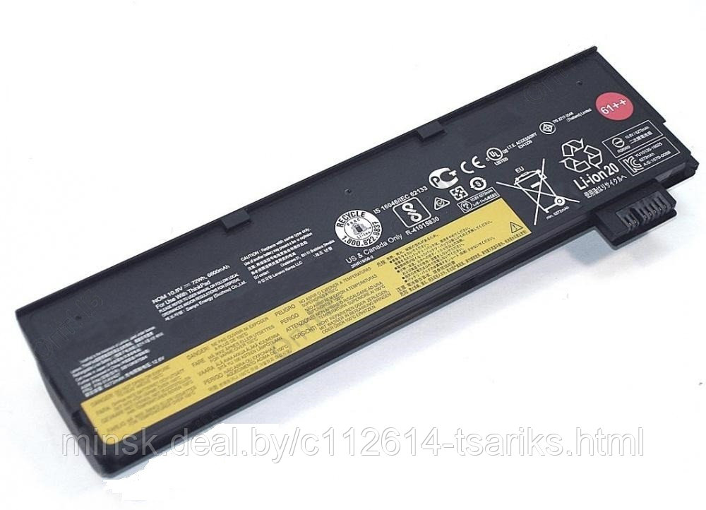 Аккумулятор для Lenovo ThinkPad P51s, P52s, T470, T480, T570, T580 (61++) (01AV492, 01AV425), 72Wh, 6600mAh, - фото 1 - id-p217527732