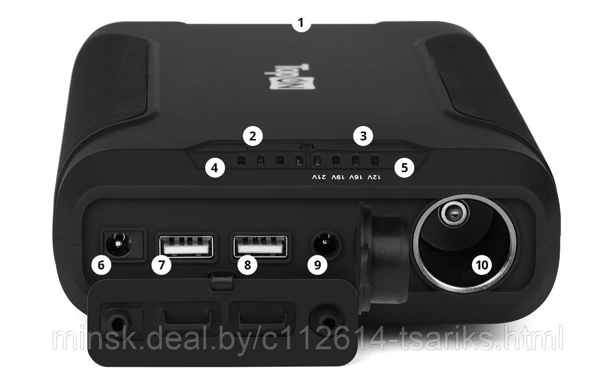 Внешний аккумулятор TopON TOP-X72 72000mAh 2 USB-порта, автомобильная розетка 180W, набор для зарядки - фото 3 - id-p217527635