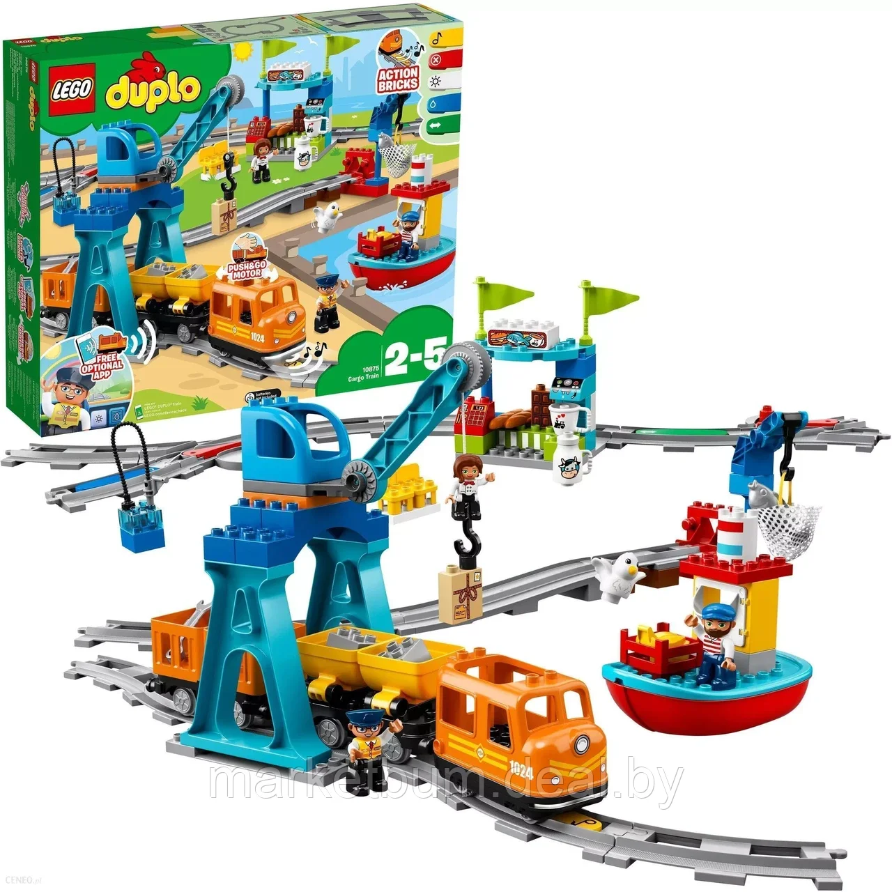 Конструктор LEGO DUPLO 10875, Грузовой поезд со звуком - фото 1 - id-p215472152