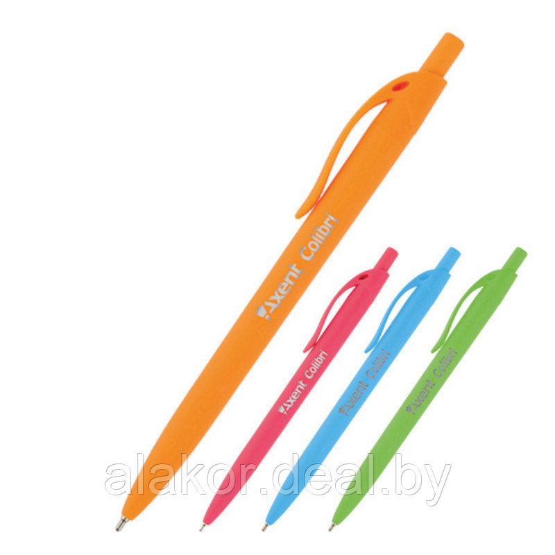 Ручка шариковая автоматическая Axent Colibri AB1062, синяя, ассорти корпус, 0.7мм - фото 1 - id-p217531250