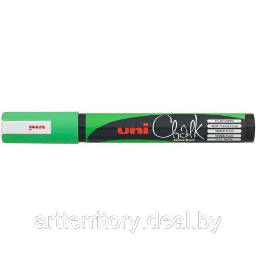 Маркер на меловой основе Mitsubishi Pencil CHALK, 1.8-2.5мм. (пулевидный наконечник) (флуоресцентный зеленый) - фото 1 - id-p217530911