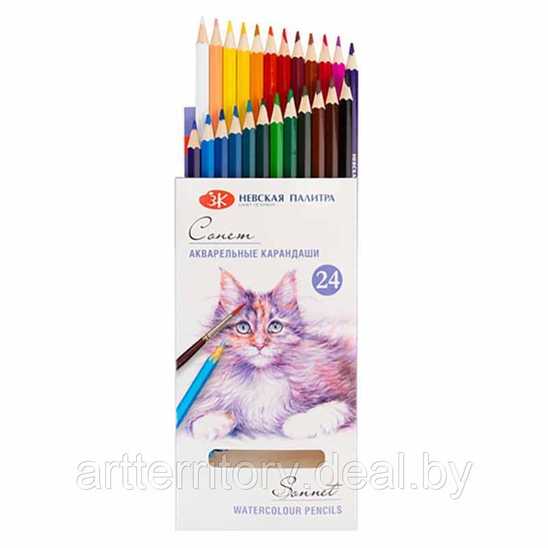 Набор акварельных карандашей "Сонет" (24 цвета) - фото 2 - id-p217530228
