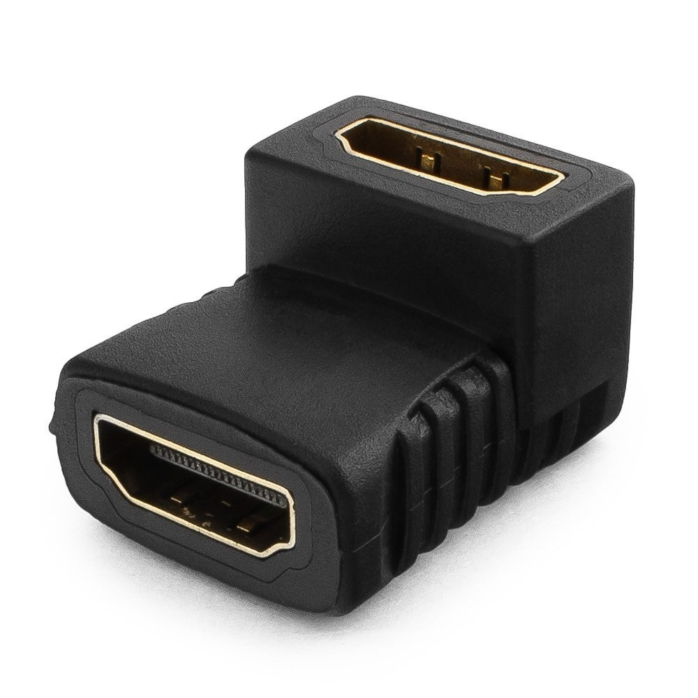 Переходник гн. HDMI - гн. HDMI Cablexpert угловой Gold, пакет A-HDMI-FFL - фото 1 - id-p216913570