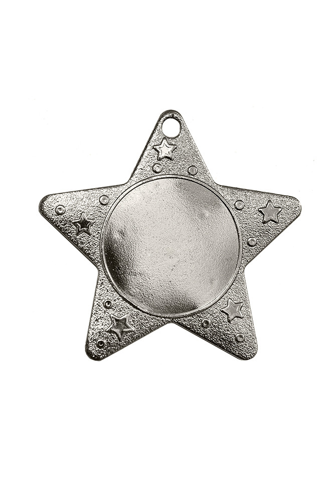 Медаль "Звездочка"  1-е  место ,  5 см , без ленты 502 Серебро