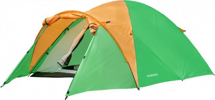 Треккинговая палатка Sundays ZC-TT010-4P v2 (зеленый/желтый), фото 2