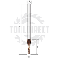 Фреза спиральная по стали для станка с ЧПУ Z4 D=2x6x50 S=4 Rotis