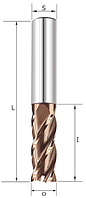 Фреза спиральная Z4 по стали для станка с ЧПУ D=9x25x75 S=10 Rotis
