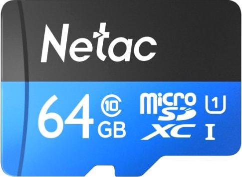 Карта памяти Netac P500 Standard 64GB NT02P500STN-064G-R + адаптер